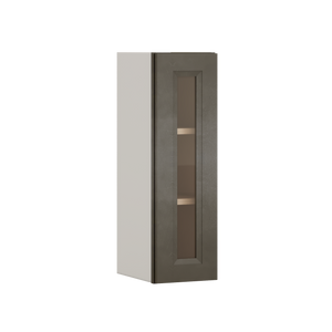 30" Tall Huntington Cinder Double Shaker Wall Glass Cabinet - Double Door 24", 27", 30", 33" & 36" Wide