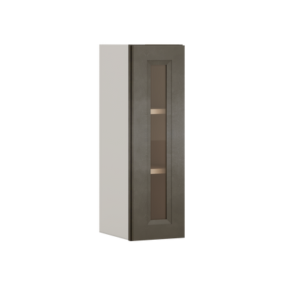 30" Tall Huntington Cinder Double Shaker Glass Ready Wall Cabinet - Double Door 24", 27", 30", 33" & 36" Wide