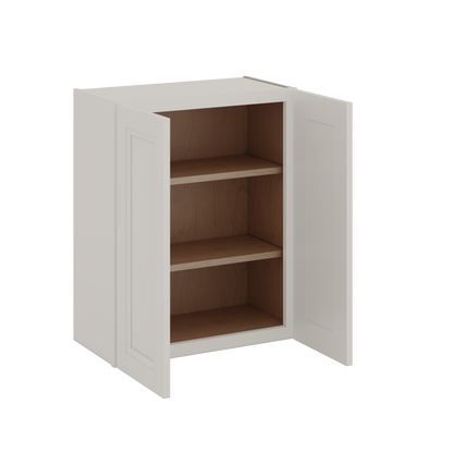 30" Tall 27LGDS Laguna Gray Double Shaker Wall Cabinet - Double Door 24", 27", 30", 33" & 36" Wide