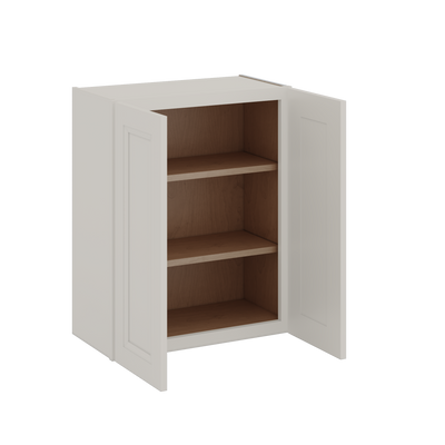 30" Tall 27LGDS Laguna Gray Double Shaker Wall Cabinet - Double Door 24", 27", 30", 33" & 36" Wide