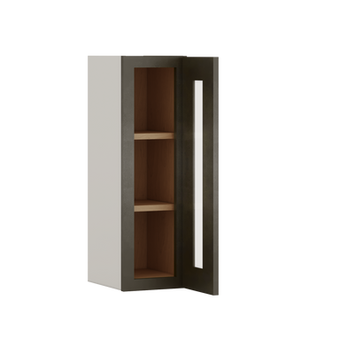 30" Tall Huntington Cinder Double Shaker Glass Ready Wall Cabinet - Double Door 24", 27", 30", 33" & 36" Wide