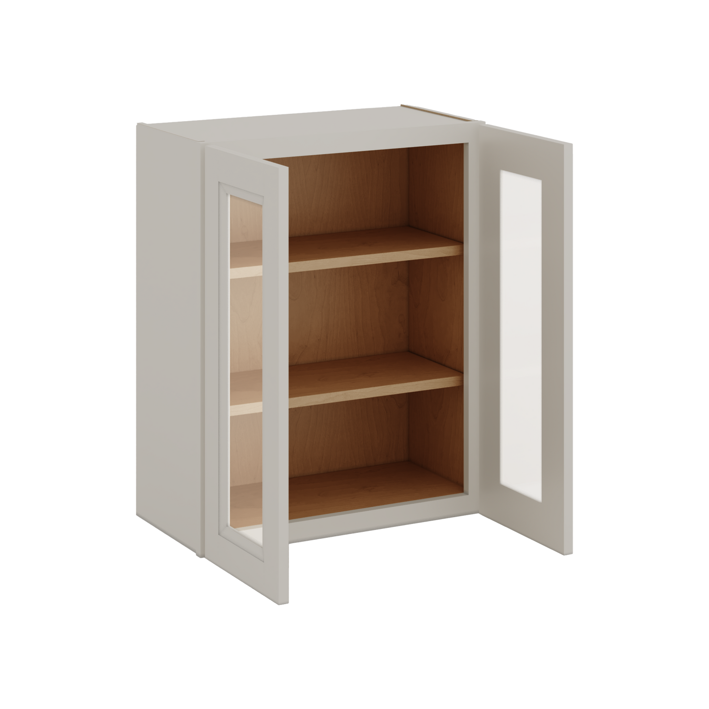 30" Tall 27LGDS Laguna Gray Double Shaker Glass Ready Wall Cabinet - Double Door 24", 27", 30", 33" & 36" Wide