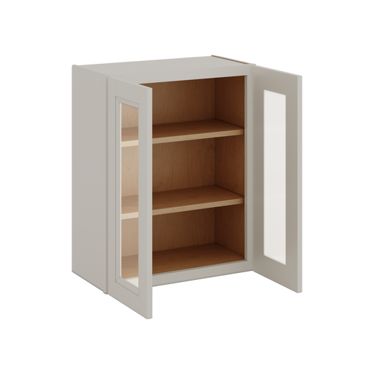 30" Tall 27LGDS Laguna Gray Double Shaker Glass Ready Wall Cabinet - Double Door 24", 27", 30", 33" & 36" Wide