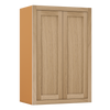 39" Tall White Oak Inset Shaker Wall Cabinet - Double Door 24", 27", 30", 33" & 36" Wide