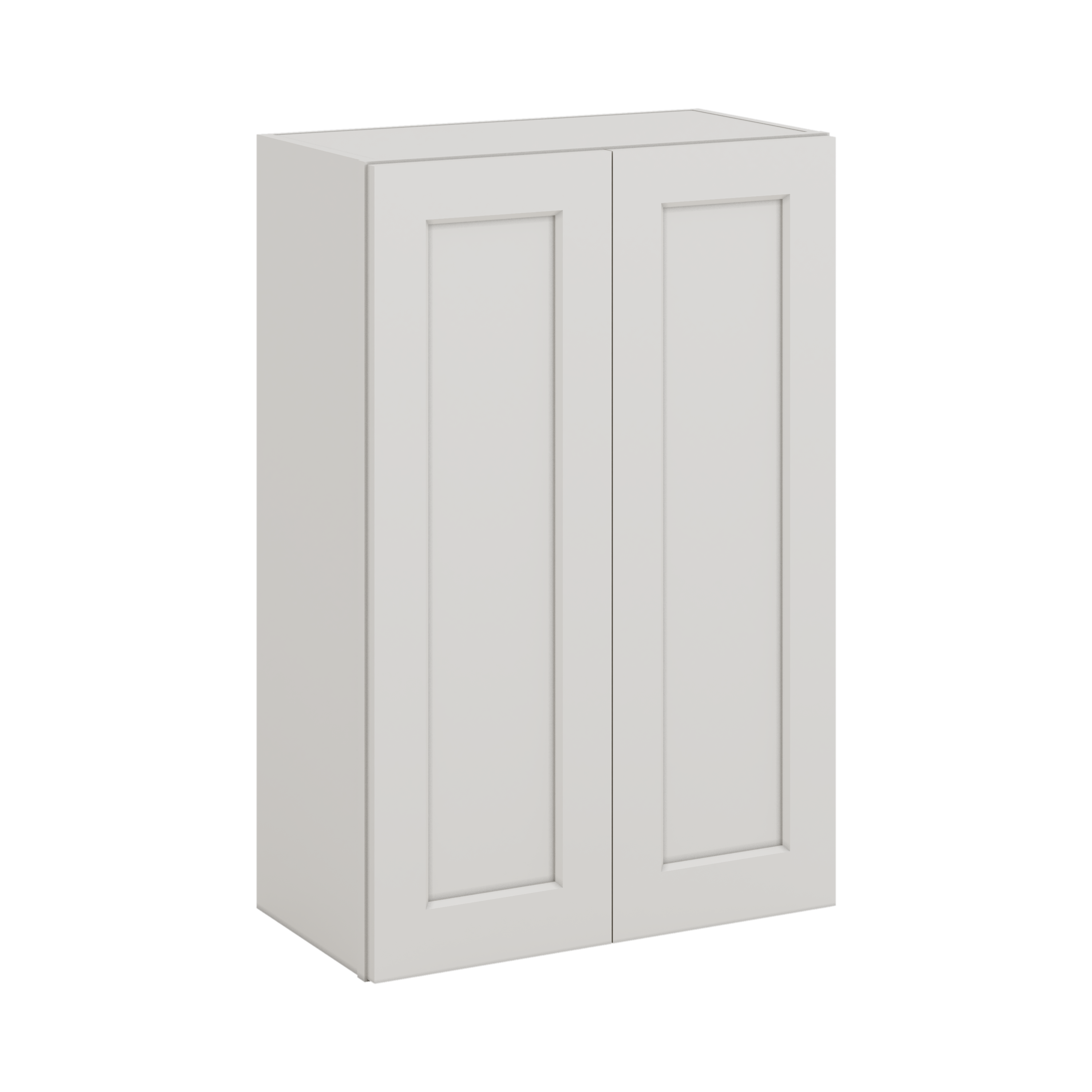 36" Tall ICE White Shaker 1-1/4" Overlay Wall Cabinet - Double Door 24", 27", 30", 33" & 36" Wide CWS/CWB