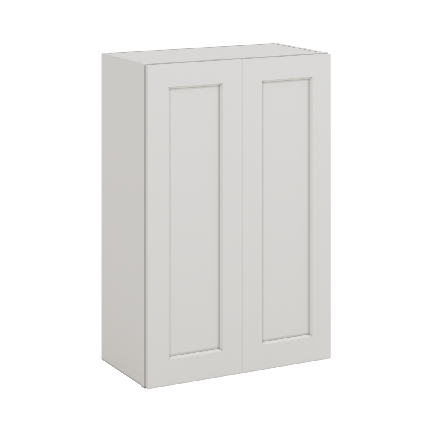36" Tall 2WS White Shaker 1-1/4" Overlay Wall Cabinet - Double Door 24", 27", 30", 33" & 36" Wide