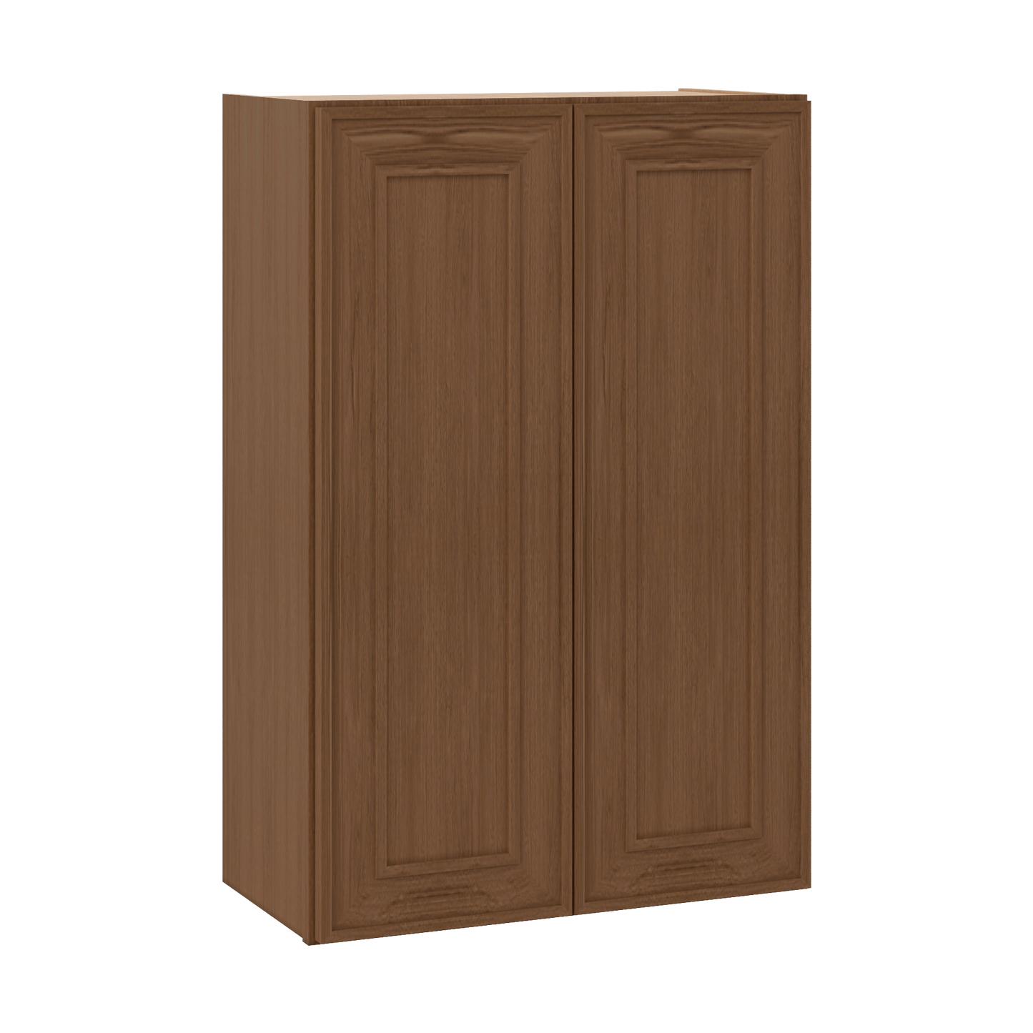 36" Tall Double Door 24", 27", 30", 33" & 36" Wide Mocha Elegant Oak Shaker Wall Cabinet