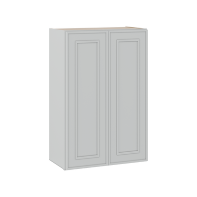 36" Tall Double Door 24", 27", 30", 33" & 36" Wide White Elegant Oak Shaker Wall Cabinet