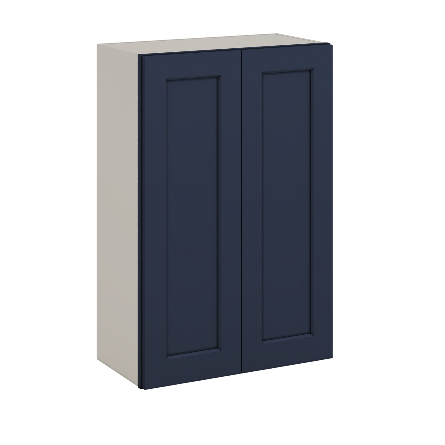 36" Tall 29NB Naval Blue Shaker 1-1/4" Overlay Wall Cabinet - Double Door 24", 27", 30", 33" & 36" 42" Wide