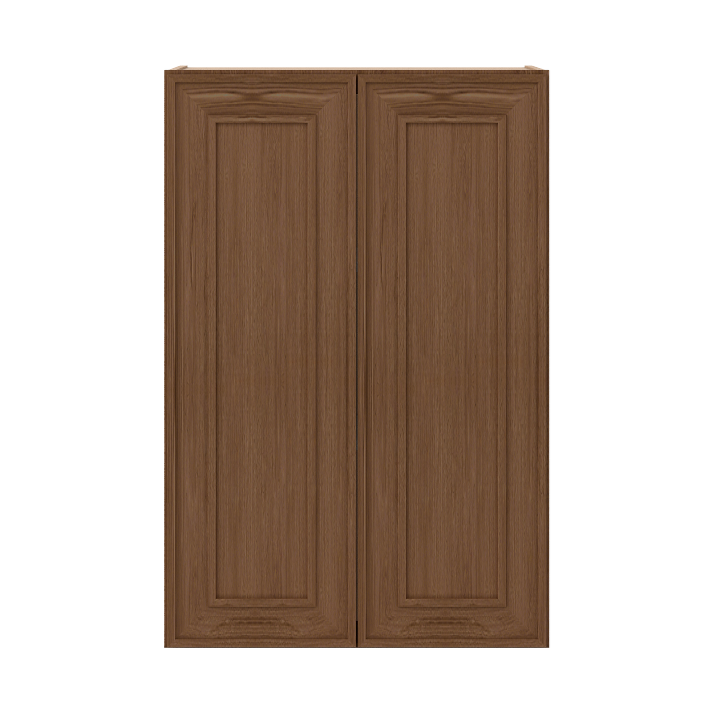 36" Tall Double Door 24", 27", 30", 33" & 36" Wide Mocha Elegant Oak Shaker Wall Cabinet