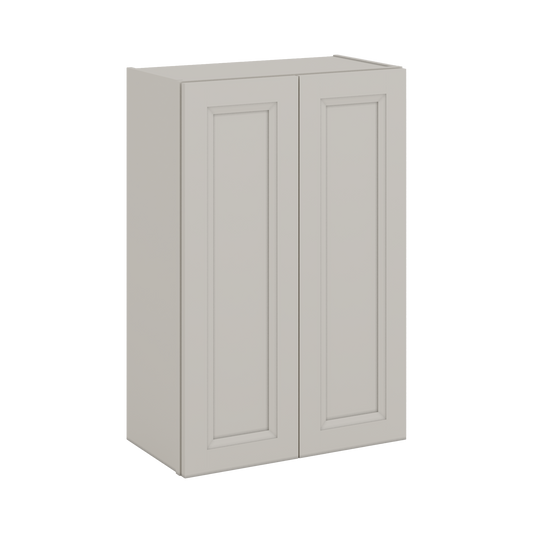 36" Tall 27LGDS Laguna Gray Double Shaker Wall Cabinet - Double Door 24", 27", 30", 33" & 36" Wide