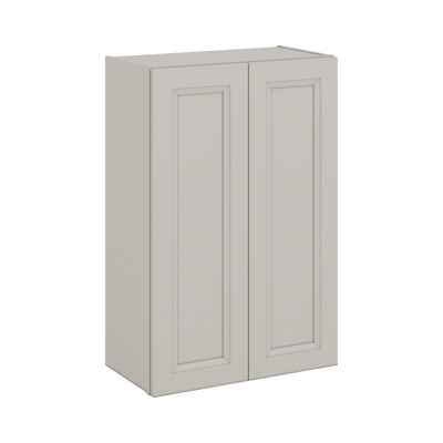 36" Tall 27LGDS Laguna Gray Double Shaker Wall Cabinet - Double Door 24", 27", 30", 33" & 36" Wide