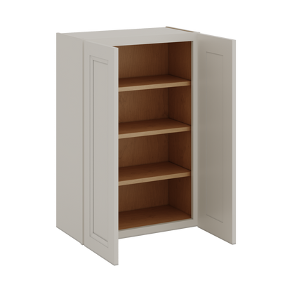 36" Tall 27LGDS Laguna Gray Double Shaker Wall Cabinet - Double Door 24", 27", 30", 33" & 36" Wide