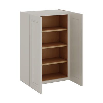 36" Tall 27LGDS Laguna Gray Double Shaker Wall Cabinet - Double Door 24", 27", 30", 33" & 36" Wide