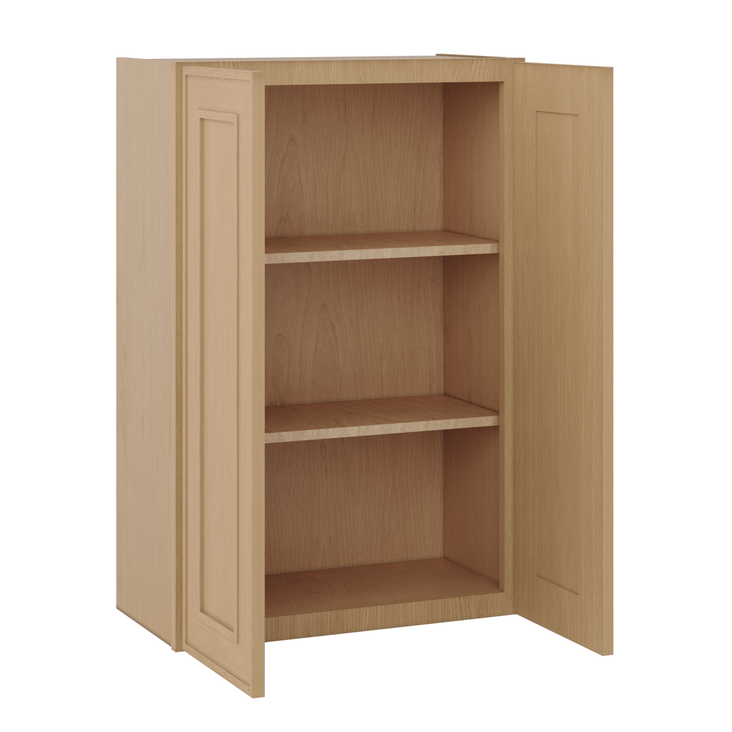 36" Tall Double Door 24", 27", 30", 33" & 36" Wide Elegant Oak Shaker Wall Cabinet