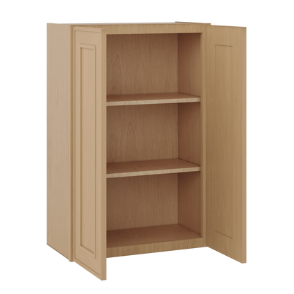 36" Tall Double Door 24", 27", 30", 33" & 36" Wide Elegant Oak Shaker Wall Cabinet