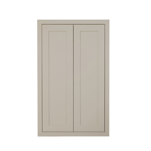 39" Tall Tuscan Gray Inset Shaker Wall Cabinet - Double Door 24", 27", 30", 33" & 36" Wide