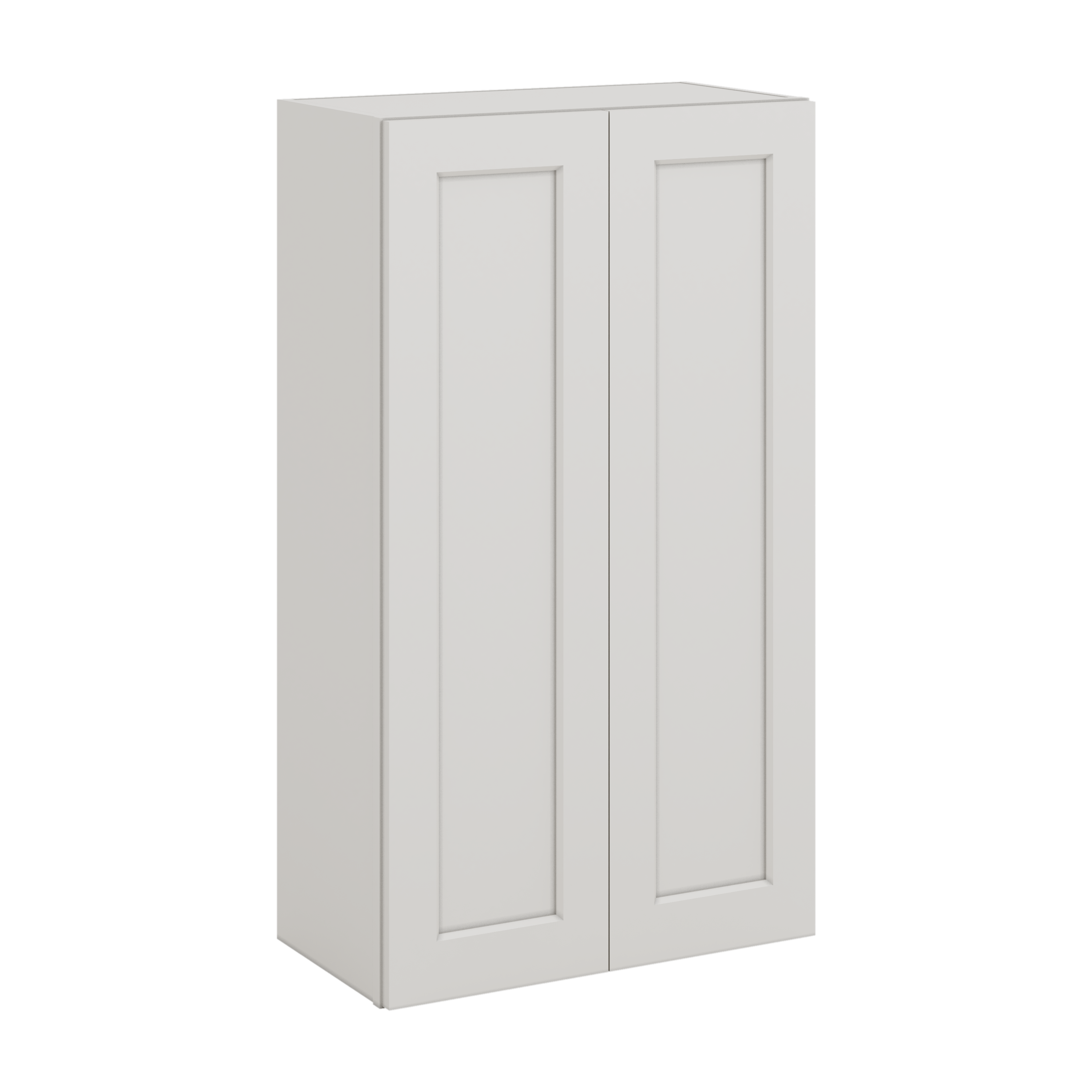 42" Tall ICE White Shaker 1-1/4" Overlay Wall Cabinet - Double Door 24", 27", 30", 33", 36" CWS/CWB