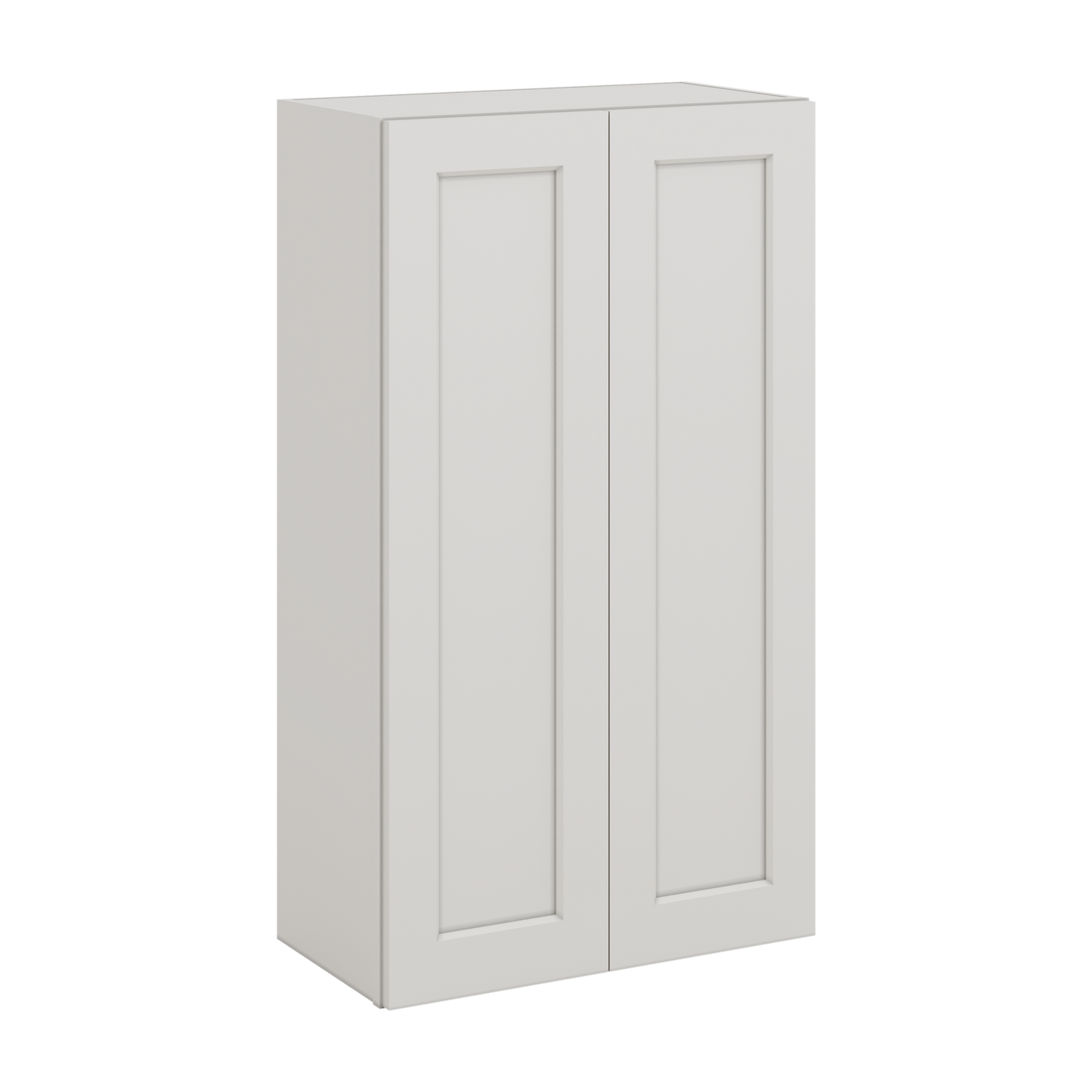 40" Tall 2WS White Shaker 1-1/4" Overlay Wall Cabinet - Double Door 24", 27", 30", 33", 36"
