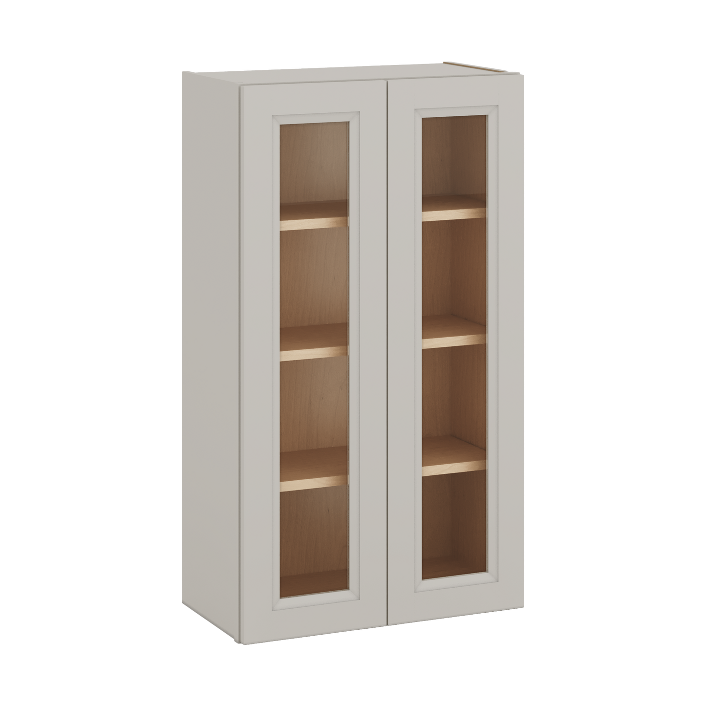 42" Tall 27LGDS Laguna Gray Double Shaker Glass Ready Wall Cabinet - Double Door 24", 27", 30", 33", 36"