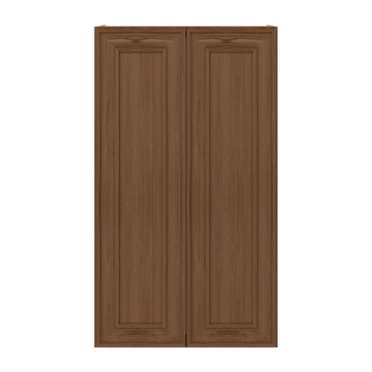 42" Tall Double Door 24", 27", 30", 33" & 36" Wide Elegant Craftsman Mocha Shaker Wall Cabinet