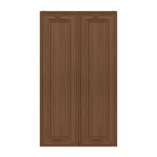 42" Tall Double Door 24", 27", 30", 33" & 36" Wide Elegant Craftsman Mocha Shaker Wall Cabinet