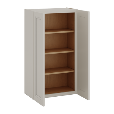 42" Tall 27LGDS Laguna Gray Double Shaker Wall Cabinet - Double Door 24", 27", 30", 33", 36"