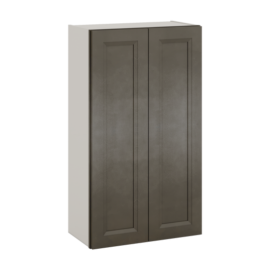 42" Tall Huntington Cinder Double Shaker Wall Cabinet - Double Door 24", 27", 30", 33", 36" & 42"