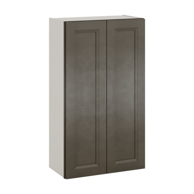 42" Tall Huntington Cinder Double Shaker Wall Cabinet - Double Door 24", 27", 30", 33", 36"