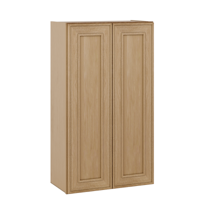 42" Tall Double Door 24", 27", 30", 33" & 36" Wide Elegant Oak Shaker Wall Cabinet