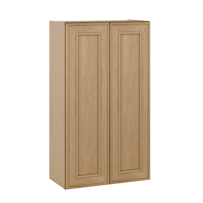 42" Tall Double Door 24", 27", 30", 33" & 36" Wide Elegant Oak Shaker Wall Cabinet