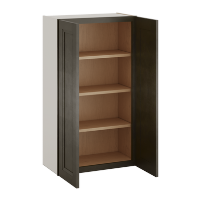 42" Tall Huntington Cinder Double Shaker Wall Cabinet - Double Door 24", 27", 30", 33", 36"
