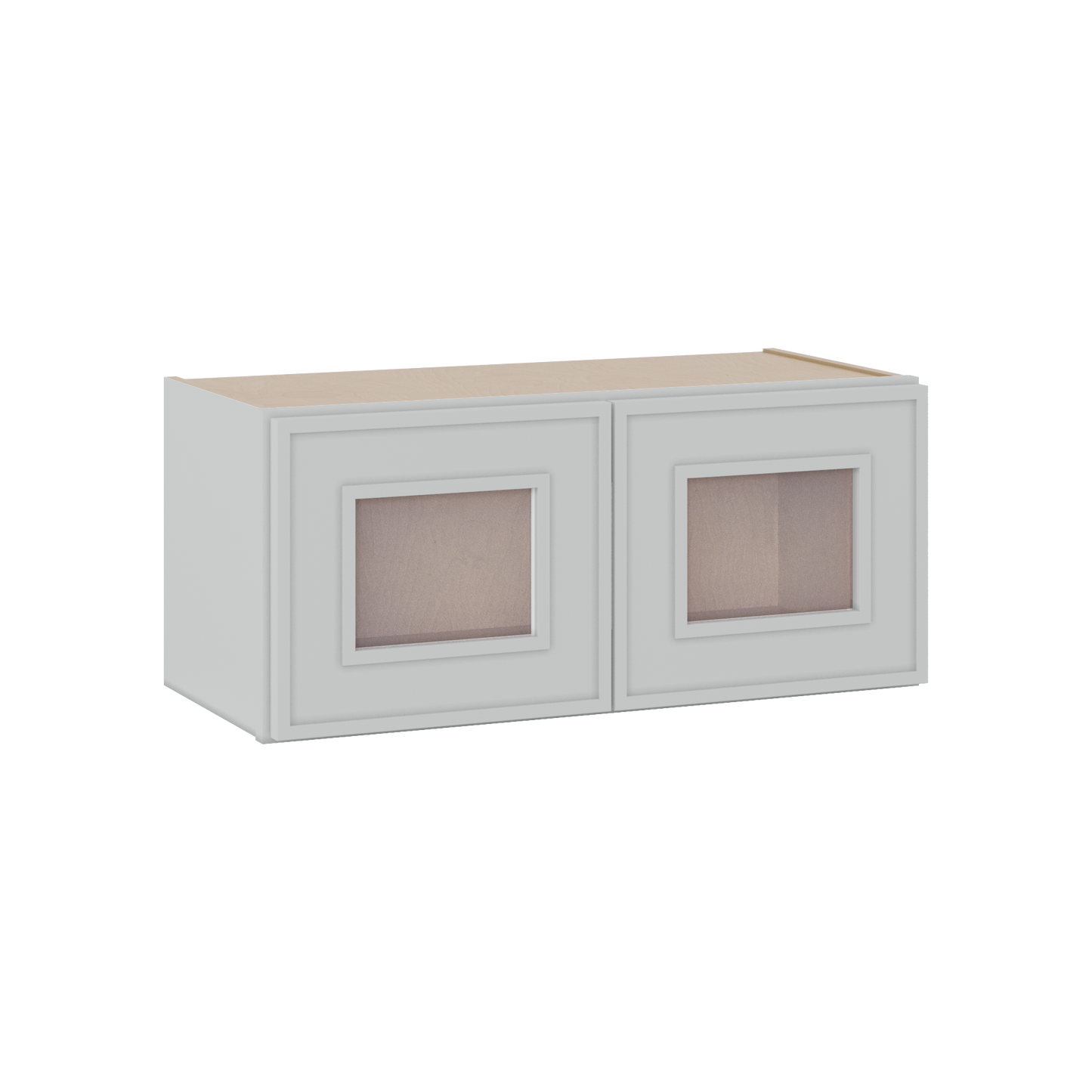 12" Tall 12" Deep Glass Door Stacker | Wall White Elegant Oak Craftsman Shaker 1-1/4" Overlay Wall Cabinet -  12", 15", 18", 21", 24", 27", 30", 33" & 36" Wide