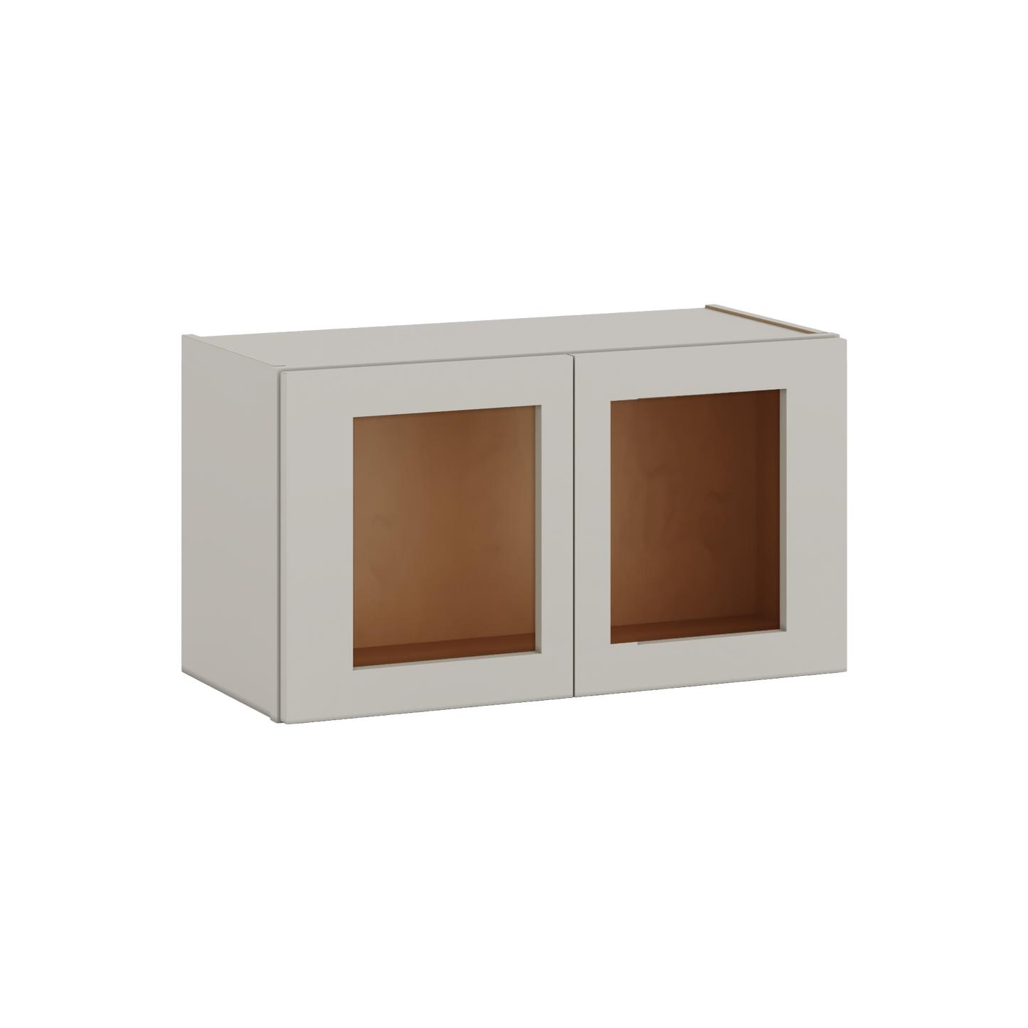 15" Tall 27LGDS Laguna Gray Double Shaker Stackable Glass Ready Wall Cabinet - Double Door 24", 27", 30", 33" & 36" Wide