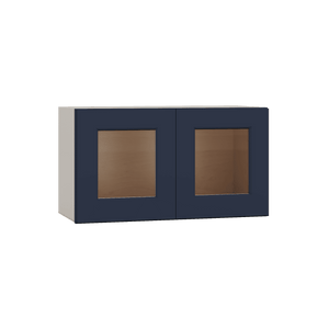 15" Tall 15HNS Hermosa Noir Black Shaker Stackable Glass Ready Wall Cabinet - Double Door 24", 27", 30", 33" & 36" Wide