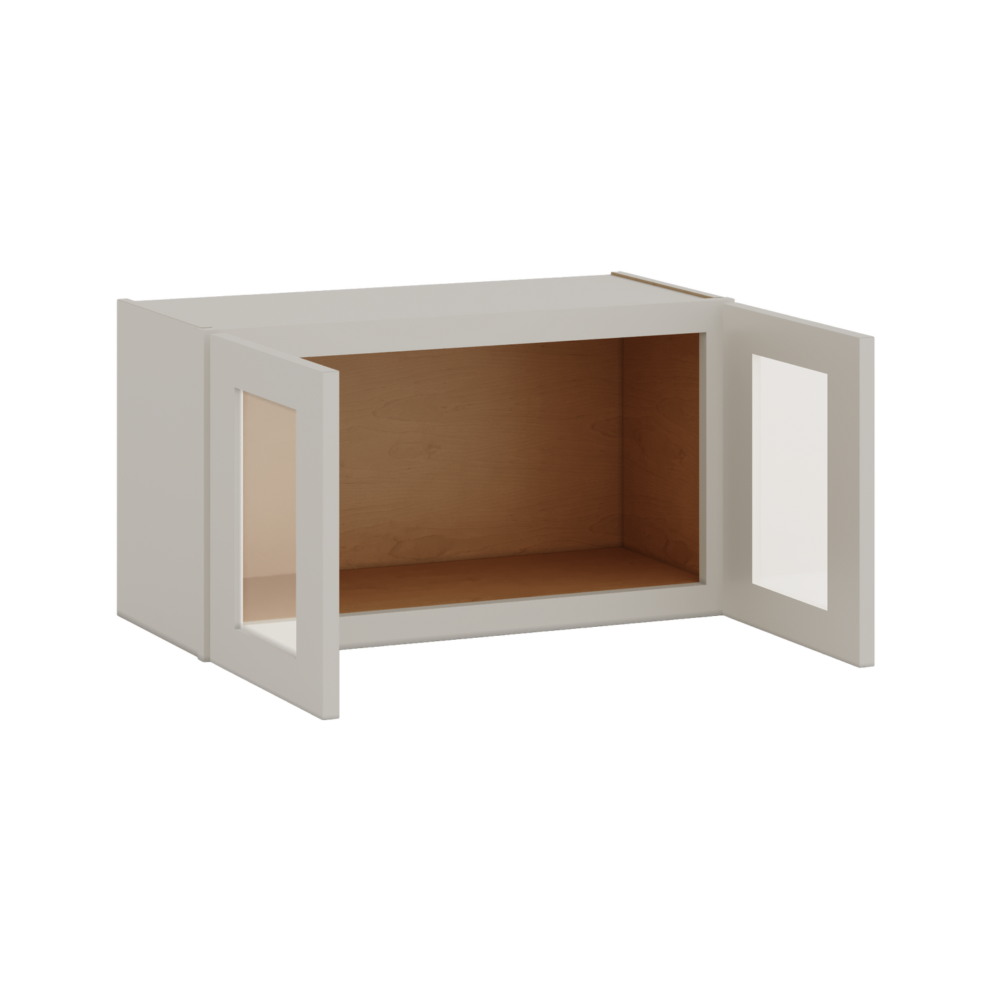 15" Tall 27LGDS Laguna Gray Double Shaker Stackable Glass Ready Wall Cabinet - Double Door 24", 27", 30", 33" & 36" Wide