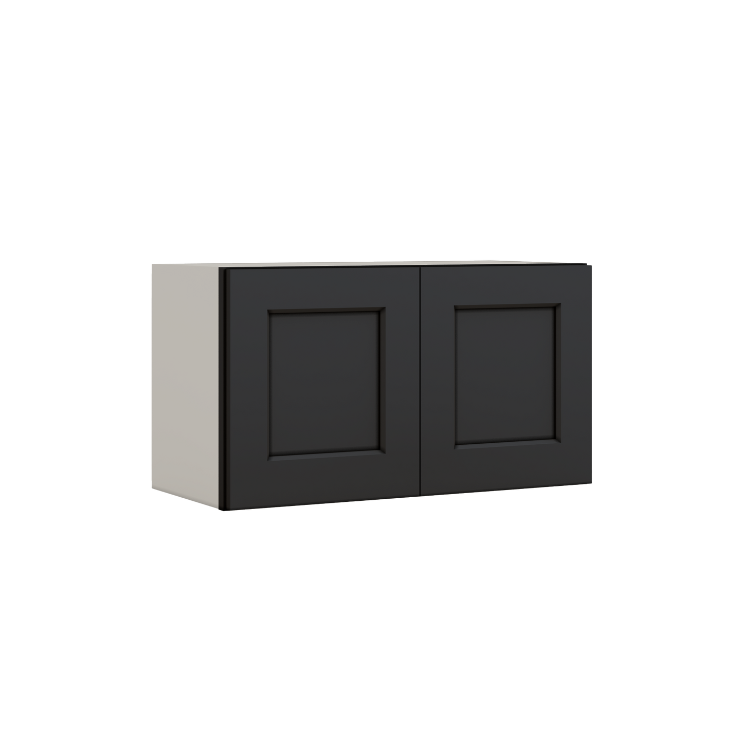 15" Tall 15HNS Hermosa Noir Black Shaker Stackable Cabinet - Double Door 24", 27", 30", 33" & 36" Wide