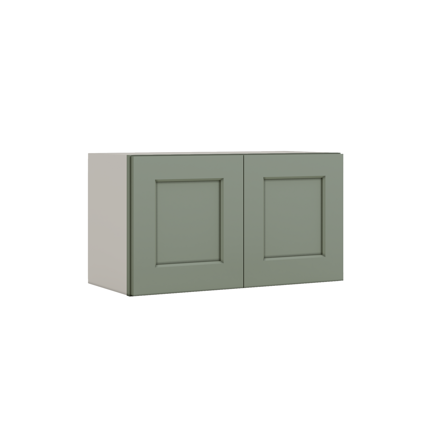 15" Tall Green Shaker Stackable Cabinet - Double Door 24", 27", 30", 33" & 36" Wide