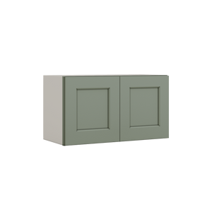 15" Tall Green Shaker Stackable Cabinet - Double Door 24", 27", 30", 33" & 36" Wide