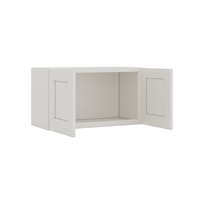 15" Tall 2WS White Shaker Stackable Cabinet - Double Door 24", 27", 30", 33" & 36" Wide