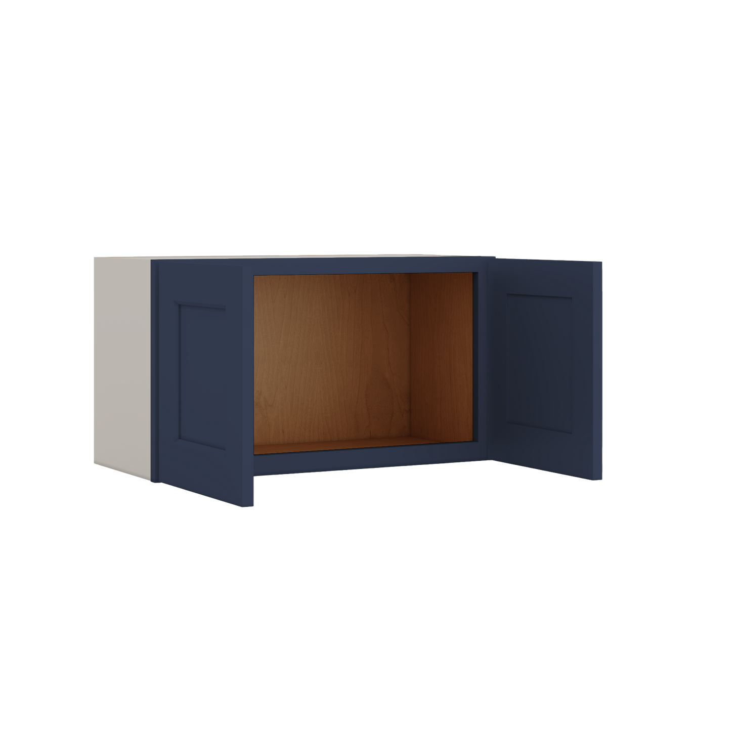 15" Tall NB29 Naval Blue Shaker Stackable Cabinet - Double Door 24", 27", 30", 33" & 36" Wide