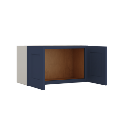 15" Tall NB29 Naval Blue Shaker Stackable Cabinet - Double Door 24", 27", 30", 33" & 36" Wide