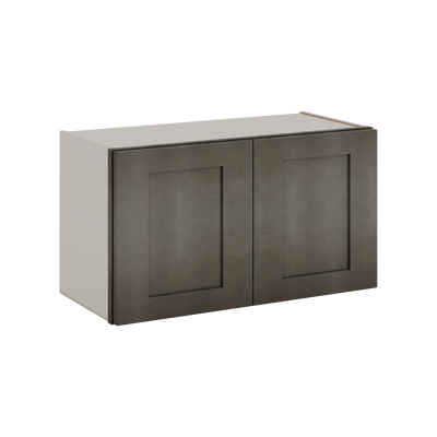 15" Tall Huntington Cinder Double Shaker Stackable Glass Ready Wall Cabinet - Double Door 24", 27", 30", 33" & 36" Wide