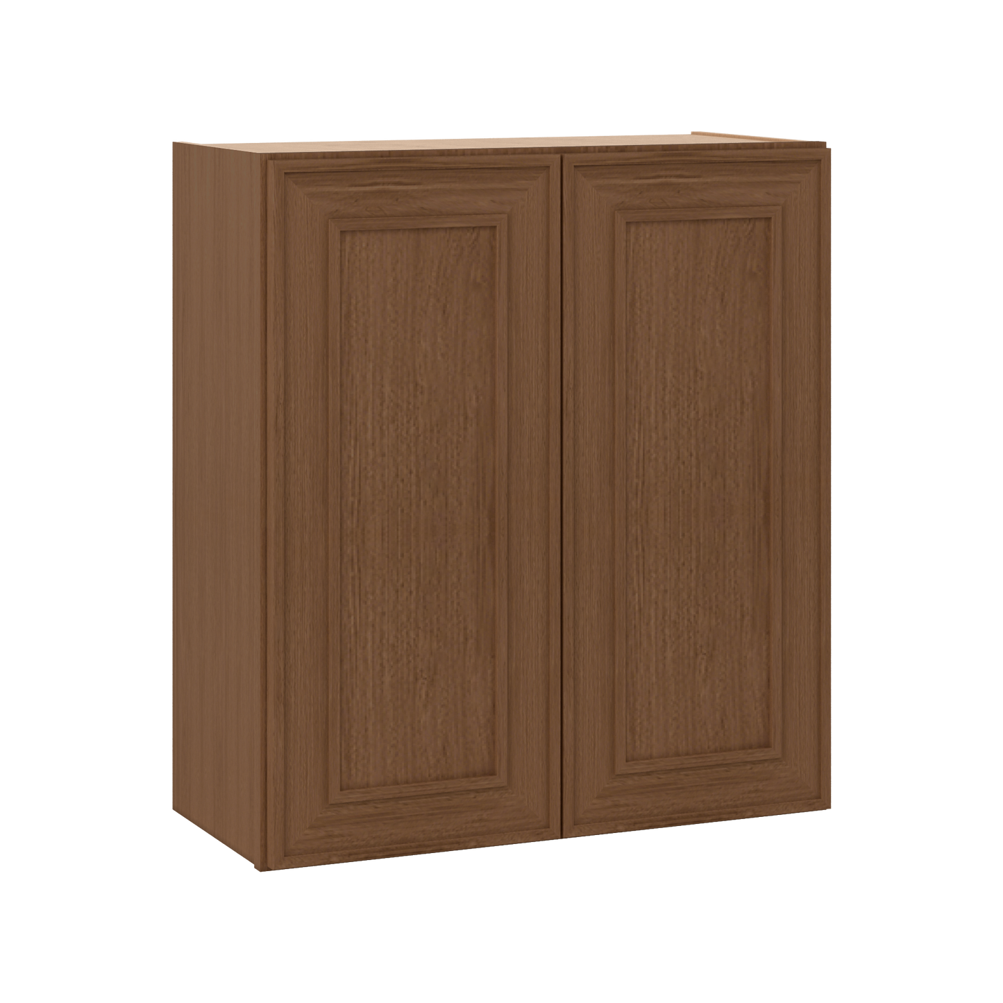 30" Tall Double Door 24", 27", 30", 33" & 36" Elegant Craftsman Mocha Shaker 1-1/4" Overlay Wall Cabinet