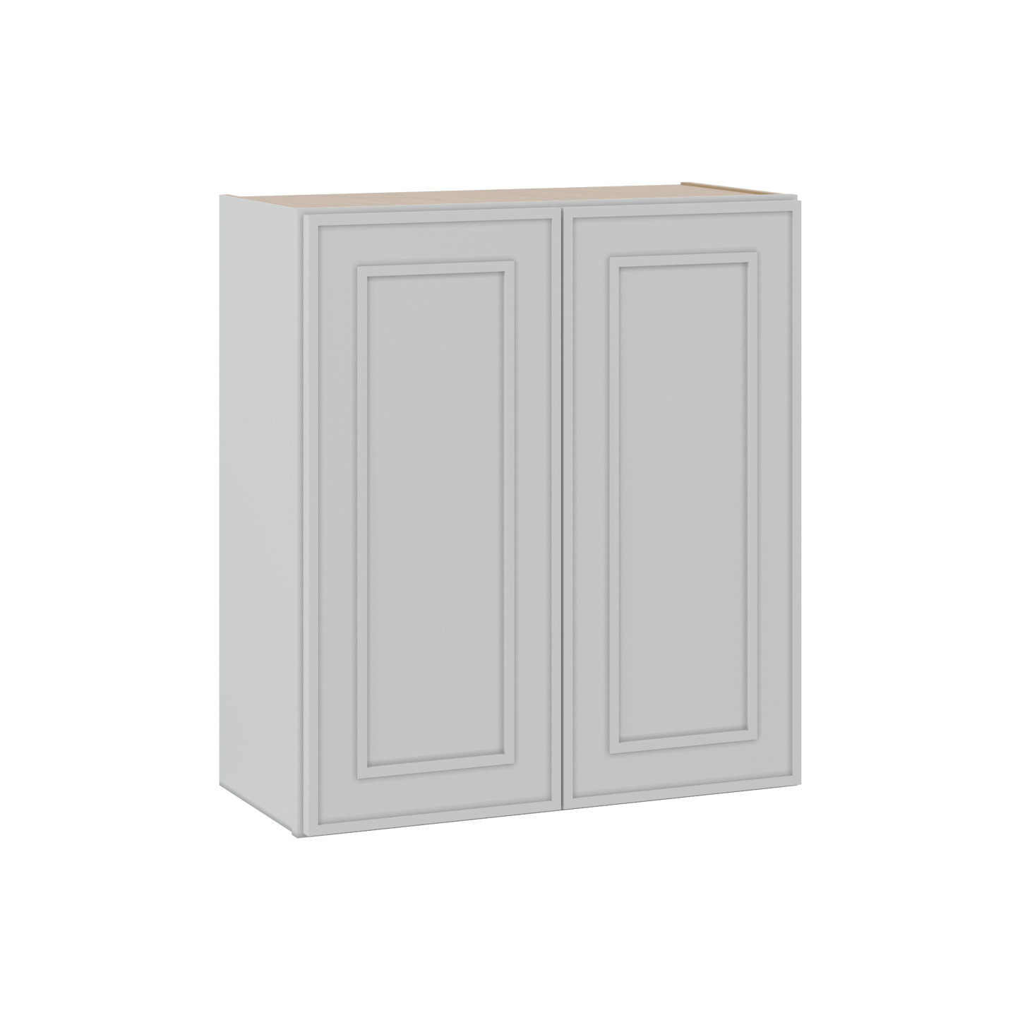30" Tall Double Door 24", 27", 30", 33" & 36" White Elegant Oak Craftsman Shaker 1-1/4" Overlay Wall Cabinet