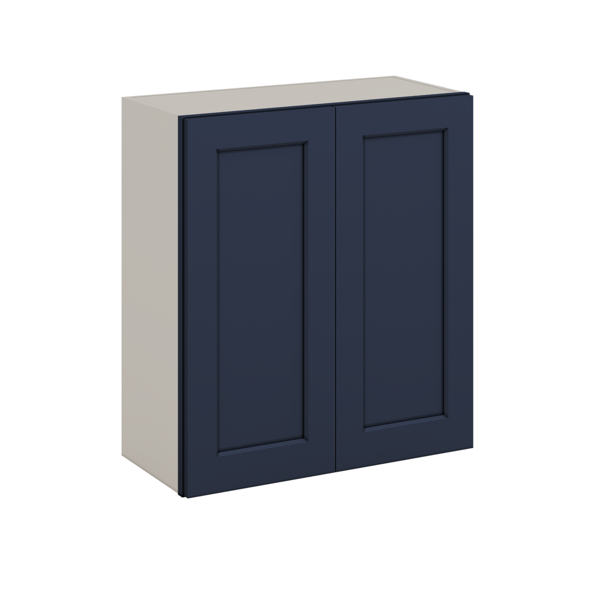 30" Tall NB29- Naval Blue Shaker 1-1/4" Overlay Wall Cabinet - Double Door 24", 27", 30", 33" & 36" 42" Wide