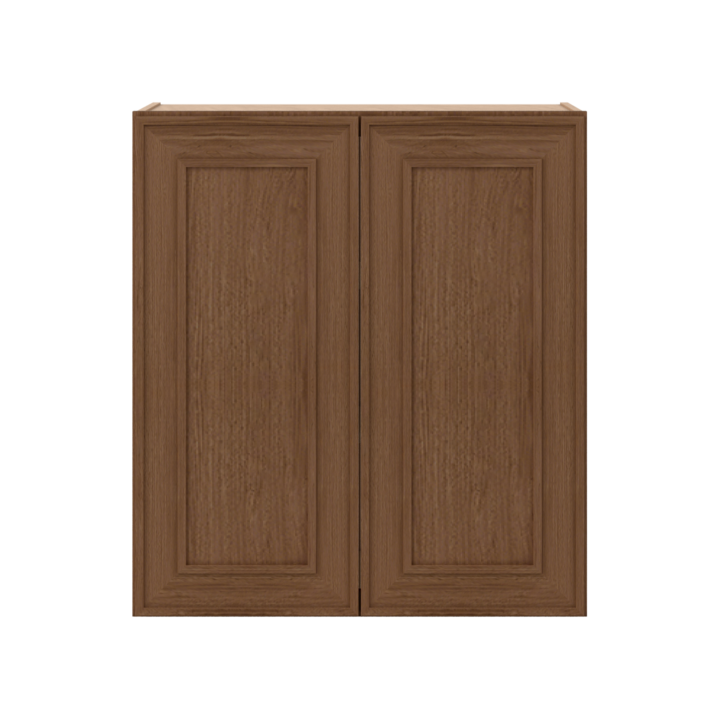 30" Tall Double Door 24", 27", 30", 33" & 36" Elegant Craftsman Mocha Shaker 1-1/4" Overlay Wall Cabinet