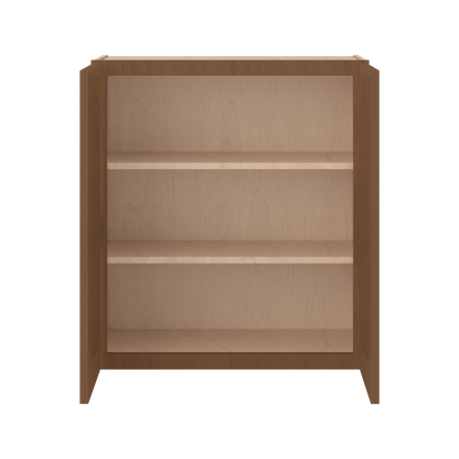 30" Tall Double Door 24", 27", 30", 33" & 36" Elegant Craftsman Mocha Shaker 1-1/4" Overlay Wall Cabinet