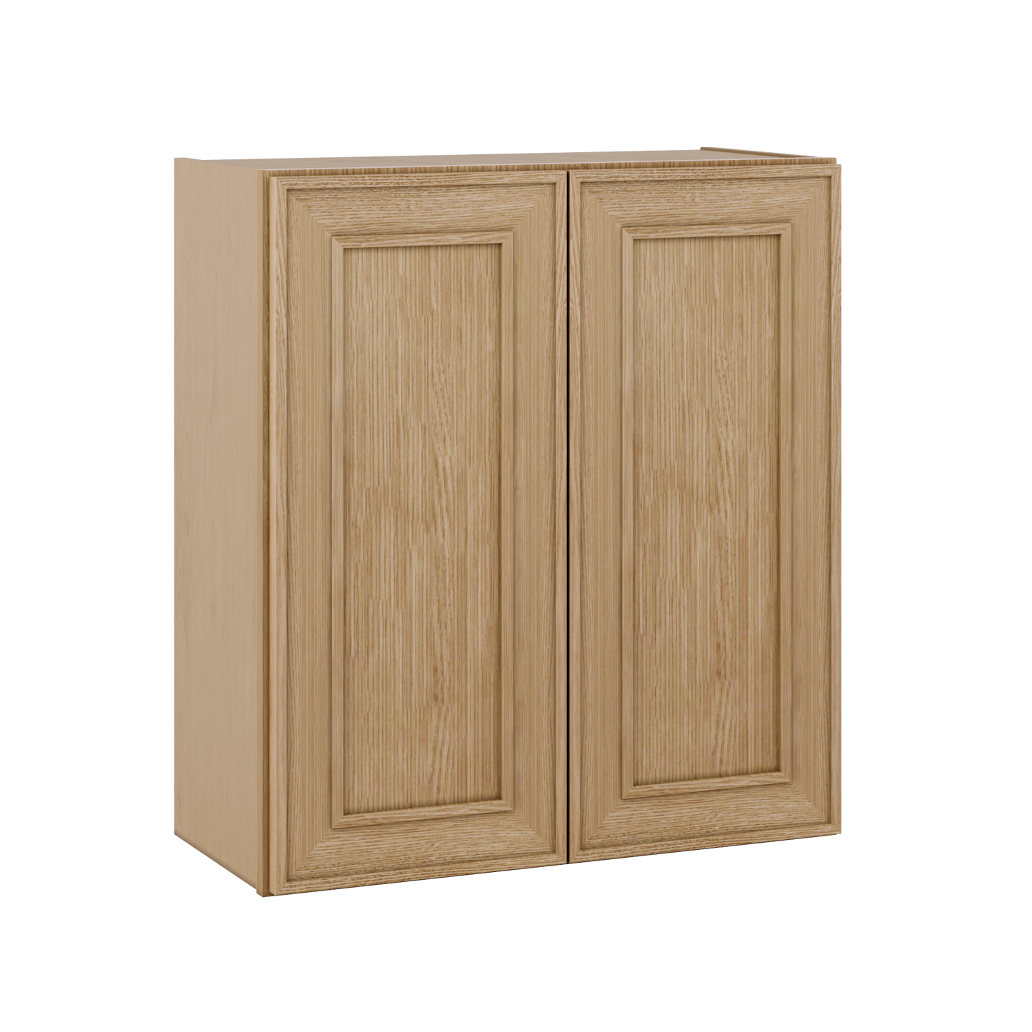 30" Tall Double Door 24", 27", 30", 33" & 36" Elegant Oak Craftsman Shaker 1-1/4" Overlay Wall Cabinet