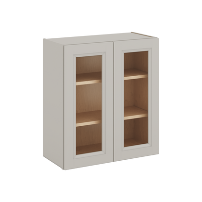 30" Tall 27LGDS Laguna Gray Double Shaker Glass Ready Wall Cabinet - Double Door 24", 27", 30", 33" & 36" Wide
